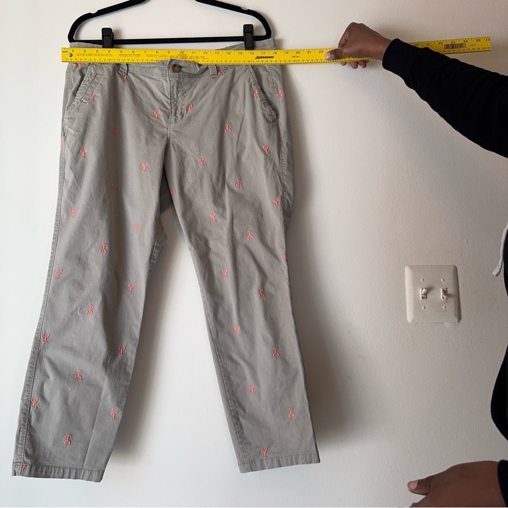 Women’s Sz14 khaki capris with coral lobsters 0010 - Picture 12 of 13